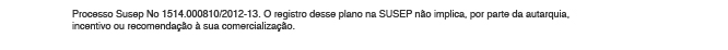 Processo Susep No 1514.000810/2012-13. O registro desse plano na SUSEP não implica, por parte da autarquia, incentivo ou recomendação à sua comercialização.