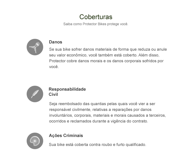 Coberturas - Protector tem cobertura completa para despesas judiciais, custos de indenização, acordos e ressarcimentos a terceiros, além de liberdade na escolha da defesa.